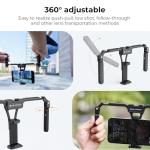 K&F Concept Smartphone Video Rig with Dual Handles, Foldable Aluminum Video Stabilizer Phone Video Rig Compatible for iPhone,Samsung, Huawei Cellphone,1/4-inch Screw Ports for Fill Light, Microphone