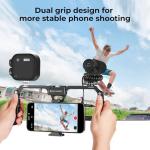 K&F Concept Smartphone Video Rig with Dual Handles, Foldable Aluminum Video Stabilizer Phone Video Rig Compatible for iPhone,Samsung, Huawei Cellphone,1/4-inch Screw Ports for Fill Light, Microphone