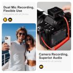 Rythflo Wireless Lavalier Microphone for iPhone/Camera/Android/Laptop with Noise Cancellation, 25H Battery Life, 229ft Range, Clip on Wireless Lapel Mic for Video Recording, Vlogging, Interview