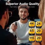 Rythflo Wireless Lavalier Microphone for iPhone/Camera/Android/Laptop with Noise Cancellation, 25H Battery Life, 229ft Range, Clip on Wireless Lapel Mic for Video Recording, Vlogging, Interview