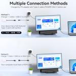 Laptop Screen Extender 23.8", 1080P FHD, IPS Portable Monitor with Rotable Detachable Stand & VESA, Height Adjustable Laptop Monitor Extender, Plug-Play for Windows/Mac/Android/Chrome/Linus/PS/Switch