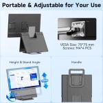 Laptop Screen Extender 23.8", 1080P FHD, IPS Portable Monitor with Rotable Detachable Stand & VESA, Height Adjustable Laptop Monitor Extender, Plug-Play for Windows/Mac/Android/Chrome/Linus/PS/Switch