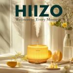 HIIZO T19 Ceramic Aroma Diffuser – 200ml Ultrasonic Essential Oil Diffuser with Breathing Light, Auto-Off, Natural Wood Base, Handcrafted White Ceramic for Home Décor
