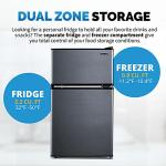Newair 3.1 Cu. Ft. Compact Mini Fridge with Freezer, Energy Star Certified, Dual Zone Refrigerator, Interior LED Light, Crisper Drawer, Perfect for Dorm Rooms, Bedrooms, Home Offices, and RV Vans