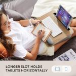 HUANUO Portable Lap Laptop Desk with Pillow Cushion, Fits up to 15.6 inch Laptop, with Anti-Slip Strip & Storage Function for Home Office Students Use as Computer Laptop Stand, Book Tablet