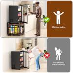 HOMIJIABRO Mini Fridge Stand with Large Storage Wheels Socket Mini Fridge Table Mini Fridge Cabinet with 220 LBS Capacity with Charging Station for Home, Dorm,Office,Bedroom 19.7x19.7in