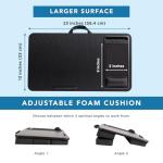 LAPGEAR Extra Large Adjustable Lap Desk with Memory Foam Wrist Rest, Mouse Pad, Phone Holder, Device Ledge, and Booster Cushion - Black Carbon - Fits up to 17.3 Inch Laptops - Style No. 88108