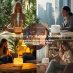 HIIZO T19 Ceramic Aroma Diffuser – 200ml Ultrasonic Essential Oil Diffuser with Breathing Light, Auto-Off, Natural Wood Base, Handcrafted White Ceramic for Home Décor