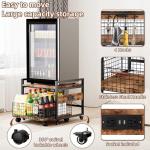 HOMIJIABRO Mini Fridge Stand with Large Storage Wheels Socket Mini Fridge Table Mini Fridge Cabinet with 220 LBS Capacity with Charging Station for Home, Dorm,Office,Bedroom 19.7x19.7in