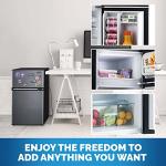 Newair 3.1 Cu. Ft. Compact Mini Fridge with Freezer, Energy Star Certified, Dual Zone Refrigerator, Interior LED Light, Crisper Drawer, Perfect for Dorm Rooms, Bedrooms, Home Offices, and RV Vans