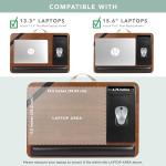 ROSSIE HOME Premium Acacia Wood Lap Desk with Wrist Rest, Mouse Pad, and Phone Holder - Fits up to 15.6 Inch Laptops - Java - Style No. 91712
