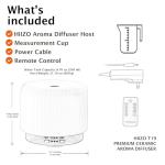 HIIZO T19 Ceramic Aroma Diffuser – 200ml Ultrasonic Essential Oil Diffuser with Breathing Light, Auto-Off, Natural Wood Base, Handcrafted White Ceramic for Home Décor