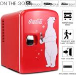 Coca Cola Polar Mini Fridge - Refrigerator for Bedroom Office, Portable Table Top Beverage Cooler, 12V 110V Refrigerador For Drinks, Soda, Wine, Use In Car, Dorm, Patio, 6 Can