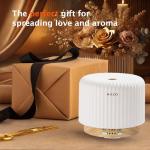 HIIZO T19 Ceramic Aroma Diffuser – 200ml Ultrasonic Essential Oil Diffuser with Breathing Light, Auto-Off, Natural Wood Base, Handcrafted White Ceramic for Home Décor