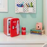 Coca Cola Polar Mini Fridge - Refrigerator for Bedroom Office, Portable Table Top Beverage Cooler, 12V 110V Refrigerador For Drinks, Soda, Wine, Use In Car, Dorm, Patio, 6 Can
