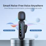 Wireless lavalier Microphone,Microphone for iPhone & USB-C Plug, mini mic Wireless mic with Noise Reduction, LED Display & Rotatable Clip - Ideal for Vlog, TikTok & Content Creation