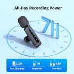 Wireless lavalier Microphone,Microphone for iPhone & USB-C Plug, mini mic Wireless mic with Noise Reduction, LED Display & Rotatable Clip - Ideal for Vlog, TikTok & Content Creation