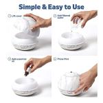 HATHASPACE Marble Essential Oil Diffuser, 350ml Ultrasonic Aromatherapy Diffuser & Cool Mist Humidifier, BPA-Free, 24+ Hour Run Time, 7-Color Mood Light, Quiet Air Diffuser for Home & Office, White