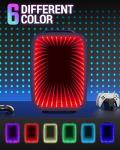 FANSEXPERT Mini Fridge, 4 Liter/6 Cans Small Refrigerator With Dimmable LED Light,AC/DC Portable Mini Cooler and Warmer, Gaming Small Fridge for Bedroom,Office,Gaming Room and Car (Black)
