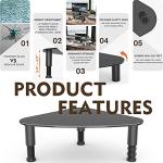Tempered Glass Computer Monitor Riser/Triangle Save Space Desktop Corner Stand for Computer Monitor & Laptop Black HD01B-003