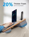 HUANUO Lap Desk - Fits up to 17 inches Laptop Desk, Built in Mouse Pad & Wrist Pad for Notebook, Laptop, Tablet, Lap Stand with Tablet, Pen & Phone Holder (Wood Grain)
