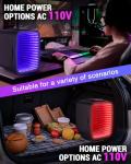 FANSEXPERT Mini Fridge, 4 Liter/6 Cans Small Refrigerator With Dimmable LED Light,AC/DC Portable Mini Cooler and Warmer, Gaming Small Fridge for Bedroom,Office,Gaming Room and Car (Black)