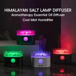 YALEDI Aromatherapy Essential Oil Diffuser, 3-in-1 Himalayan Salt Lamp Diffuser with 7 Color Lights, 200ml Ultrasonic Cool Mist Humidifier for Home Bedroom Yoga, Himalayan Pink Salt Therapy (Grey)