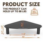 Tempered Glass Computer Monitor Riser/Triangle Save Space Desktop Corner Stand for Computer Monitor & Laptop Black HD01B-003