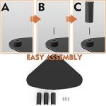 Tempered Glass Computer Monitor Riser/Triangle Save Space Desktop Corner Stand for Computer Monitor & Laptop Black HD01B-003