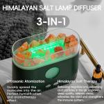 YALEDI Aromatherapy Essential Oil Diffuser, 3-in-1 Himalayan Salt Lamp Diffuser with 7 Color Lights, 200ml Ultrasonic Cool Mist Humidifier for Home Bedroom Yoga, Himalayan Pink Salt Therapy (Grey)
