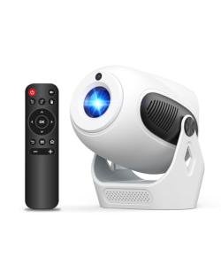 【Electric Focus】Projector with WiFi 6 and Bluetooth 5.0, Mini Portable Native 720P with 4K Support, Smart Proyector Built in Android 11, Auto Vertical Keystone, Home Movie Projectors for Outdoor