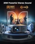 [Official Google TV]Smart-Outdoor-Projector 4K Supported, Home Theater Projector with Wi-Fi 6 & Bluetooth, Movie Proyector with Dolby for Indoor & Outdoor WIMIUS G1 (Gray, Standard)
