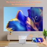 Wielio Projector with WiFi and Bluetooth Native 1080P Full HD Projector 18000 Lumens Outdoor 200" Projection Screen Video Movie Proyector Compatible with Smartphone, HDMI,USB,AV,Fire Stick, PS5, White