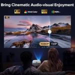 [Google TV Licensed&Voice Control] Projector, Outdoor Smart 1080P Projector with WiFi and Bluetooth, Auto Focus & Keystone, Movie Video Projector, Home Cinema Mini Portable Proyector for iOS/Android