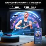 [Auto Focus & Keystone] 4K Projector with WiFi and Bluetooth, Native 1080P Outdoor Movie Projector with 50-100% Zoom, 300'' Display, JOWLURK Smart Projector for iOS/Android/TV Stick, Purple