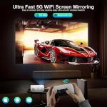 ZDK Native 1080P 18000 Lumen 4K Supported Projector with wifi and bluetooth, Bedroom Outdoor Indoor Projector Compatible with Smartphone, HDMI, USB, AV, Fire Stick, PS5 for Home, Bedroom, Outdoor Use