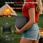[Ultra-Slim 1.97"| Netflix Licensed | AI Auto Focus | 360° Stand] Smart Mini Projector with WiFi 6 & Bluetooth, Built-in Netflix/YouTube/Disney+/Hulu, DBPOWER N5 Movie Projector for Bedroom (Black)