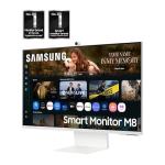 Samsung 32” Smart Monitor M8 (M80F) 4K UHD Display, Samsung Vision AI, Smart TV Apps, Gaming Hub, USB-C, HDMI and USB-A, White, LS32FM803UNXZA, 2025