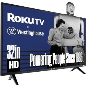 Westinghouse Roku TV - 32 Inch Smart TV, HD Television with Wi-Fi Connectivity and Mobile App, LED Flat Screen Compatible with Apple HomeKit, Alexa and Google Assistant