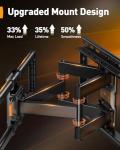 Perlegear UL-Listed Full Motion TV Wall Mount for 40–86 Inch Flat Curved TVs up to 132 lbs, 12″/16″ Wood Studs, TV Mount Bracket with Tool-Free Tilt, Swivel, Extension, Max VESA 600 x 400mm, PGLF15