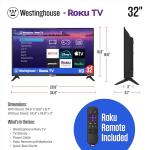 Westinghouse Roku TV - 32 Inch Smart TV, HD Television with Wi-Fi Connectivity and Mobile App, LED Flat Screen Compatible with Apple HomeKit, Alexa and Google Assistant