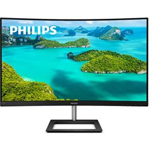 Philips 272E1CA 27'' Curved Frameless Monitor, Full HD 1080P, 100% sRGB, Adaptive-Sync, Speakers, VESA, 4Yr Advance Replacement Warranty