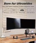 ULTRARM Heavy Duty Monitor Arm for Ultrawide Monitors up to 57" and 44 lbs, Single Desk Stand, Pneumatic Height Adjustable, Modular Extension Arms - Max VESA 100x100, White, MA20PW-S
