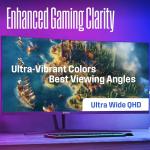 Westinghouse 34 Inch Curved Ultrawide Gaming Monitor, 180Hz, AMD FreeSync Support, Low Motion Blur, 1500R Curve, 3440 x 1440, for PC Games with Built in Speakers, 2X DisplayPort, 2X HDMI
