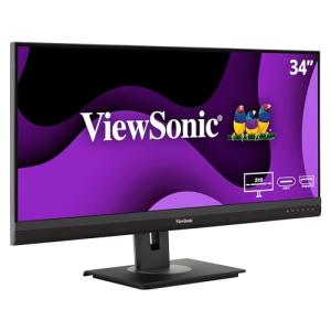 ViewSonic VG3456A 34 Inch 21:9 Ultrawide QHD 1440p IPS Monitor with Ergonomic Design, 100W USB C, Docking Built-in, Gigabit Ethernet RJ54 for Home and Office