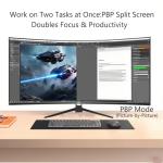 ZZA 34" UltraWide Curved WQHD Monitor - Immersive Gaming Experience with 165Hz Refresh Rate, VA Panel, and AMD FreeSync Premium | HDR10 | 99% sRGB | 3440x1440