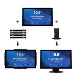 GreenTouch 15.6 Inch 10 Points Open Frame Touch Display, Industrial PCAP Touchscreen Monitor, VGA+HDMI+DVI Port - 16:9