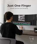 Modernsolid Heavy Duty Monitor Arm Desk Mount for 34 to 49 inch Ultrawide Curved Flat Monitors, Supports 14 to 37 lbs, Smooth Gas Spring Movement, VESA 75x75/100x100, Black