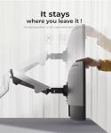 Modernsolid Heavy Duty Monitor Arm Desk Mount for 34 to 49 inch Ultrawide Curved Flat Monitors, Supports 14 to 37 lbs, Smooth Gas Spring Movement, VESA 75x75/100x100, Black