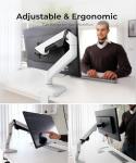 Modernsolid Heavy Duty Monitor Arm Desk Mount for 34 to 49 inch Ultrawide Curved Flat Monitors, Supports 14 to 37 lbs, Smooth Gas Spring Movement, VESA 75x75/100x100, Black